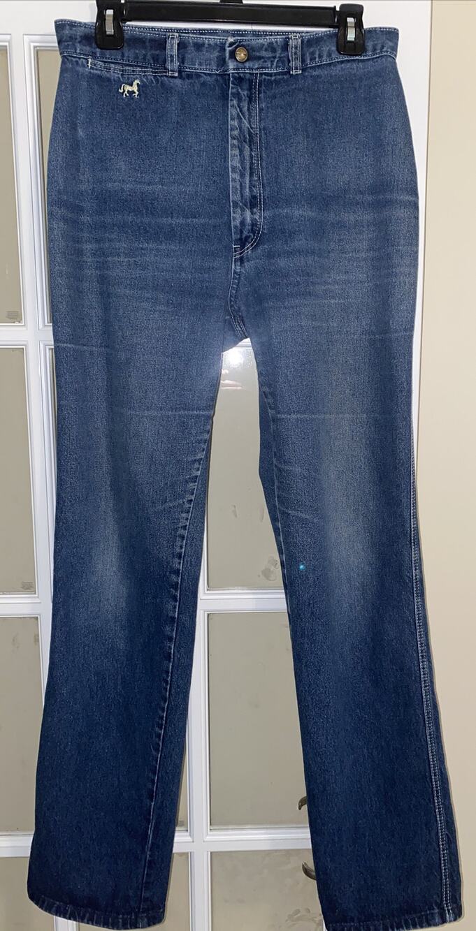 VTG 80s PIZZAZZ Super High Waisted Tapered Mom Jeans Stone Wash Meas. W30 L29.5